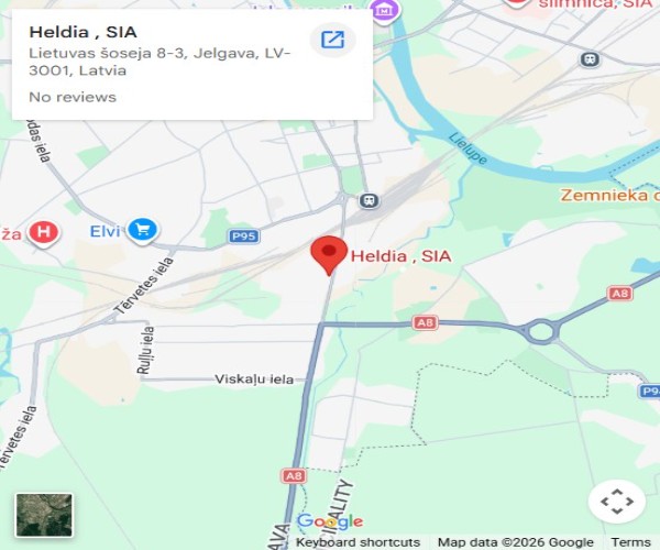 HELDIA atrašanās vieta Lietuvas šosejā 8-3, Jelgavā